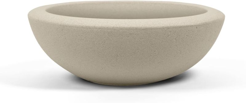 Photo 1 of ARBORA 21" Santorini Bowl Polyresin Indoor and Outdoor Planter with Classic Cream Finish - Durable, Weatherproof, Lightweight, Large Plant Pot for Patio, Garden, Deck, Entryway
