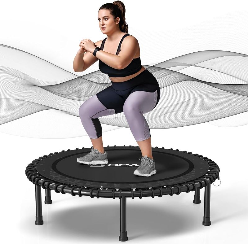 Photo 1 of BCAN 450LBS/550LBS Foldable Mini Trampoline, 40"/48" Fitness Trampoline with Durable Bungees, Stable & Quiet Exercise Rebounder for Adults,Great Mini Trampoline for Indoor/Garden Workout - 2
