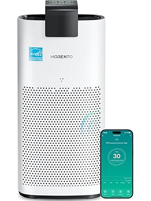 Photo 1 of MORENTO Air Purifiers for Home Large Room Up to 2050 Ft² with PM 2.5 Air Quality Sensor, Smart WiFi and Sleep Mode, Hepa Air Purifier For Home Filters Smoke, Available for California- White
