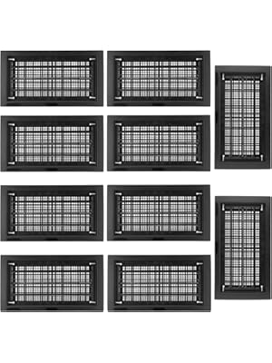 Photo 1 of 10 Pack 8" x 16" Automatic Foundation Vent for Ventilating Crawl Space Replacement Auto Air Vent, Black
