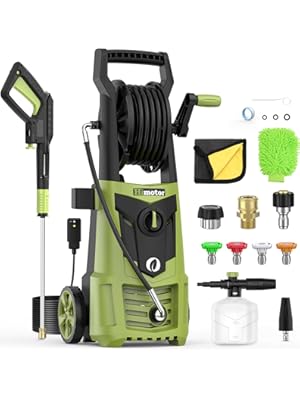 Photo 1 of Electric Pressure Washer - 4000PSI 2.8GPM with Nozzle Set, Power Washer with Hose Reel, Foam Cannon Included, Car Wash Machine with Wash Mitt, High Pressure Washer for Deck, Driveway, Patio
