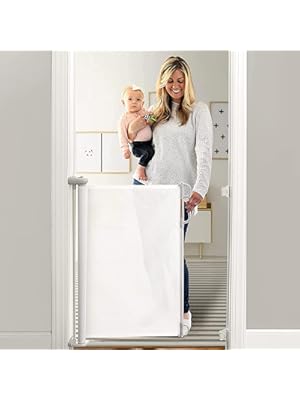 Photo 1 of Momcozy Baby Gate, Retractable Baby Gate or Dog Gate Easy to USE for 33" Tall, Extends up to 55" Wide, Baby Gate for Stairs, Doorways, Hallways, Indoor, Outdoor
