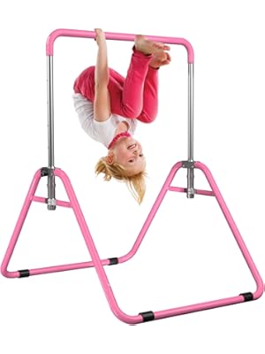 Photo 1 of Kids Gymnastics Bar Gymnastic Equipment for Home Adjustable Height Gymnastic Training Bar Gymnastic Stuff for 3-7 Years Old Girls
