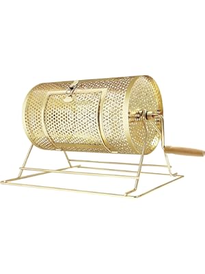 Photo 1 of YUZPKRSI Raffle Drum, Professional Brass Plated Raffle Ticket Spinning Cage with Wooden Turning Handle, Large Capacity Holds 2500 Tickets, Raffle Balls (Not Included)
