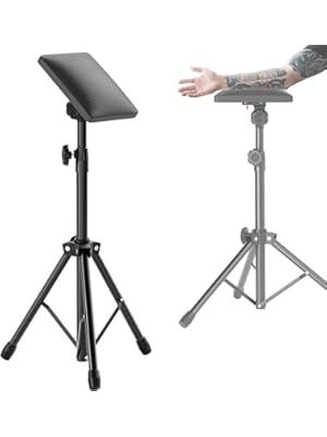 Photo 1 of Wormhole Tattoo Arm Rest, Tattoo Chair for client, Tattoo Armrest Stand Tripod, 180° Rotation Adjustable Height and Tilt, Thicken Soft Sponge Pad 8.66*6.69*1.46in, Foldable Arm Rest for Tattoo Artist
