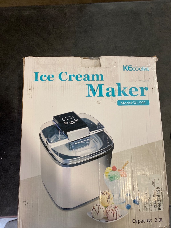 Photo 3 of Nostalgia 2-Quart Digital Electric Ice Cream for Homemade Ice-Cream, No Salt or Ice Required, Overnight Chill Canister, Stainless Steel
