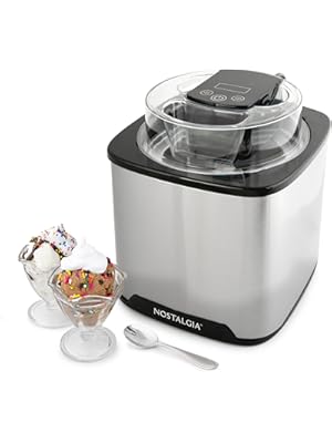 Photo 1 of Nostalgia 2-Quart Digital Electric Ice Cream for Homemade Ice-Cream, No Salt or Ice Required, Overnight Chill Canister, Stainless Steel
