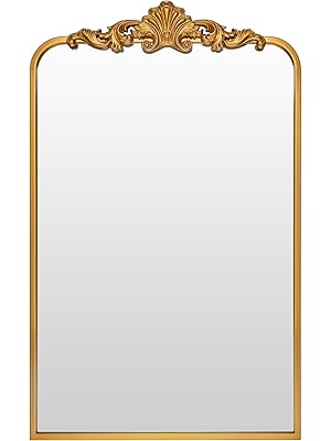 Photo 1 of Ruomeng Wall Mirror, Traditional Vintage Baroque Mirror, Gold Framed Mirror for Bathroom, Entryway, Living Room, Hallway, 19” x 30.5”
