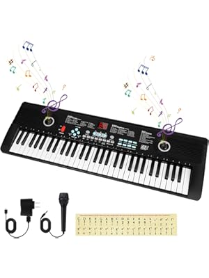 Photo 1 of 61 key keyboard Piano, Portable Electronic Digital Piano, Built In Dual Speakers, External Microphone, Power Plug, Rich Teaching Content, Multi-Functional Electronic Piano Suitable For Beginners
