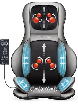 Photo 1 of COMFIER Shiatsu Neck Back Massager with Heat, 2D ro 3D Kneading Massage Chair Pad, Adjustable Compression Seat Massager for Full Body Relaxation, Christmas Gifts for Dad Mom Women Men,Dark Gray
