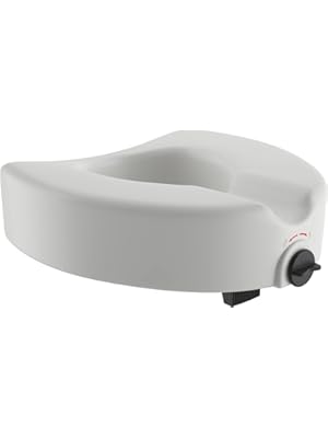 Photo 1 of Medline Elevated Toilet Seat Riser W/Microban Antimicrobial Protection for Seniors, Adults & Handicapped – 350 Lbs. Capacity, White
