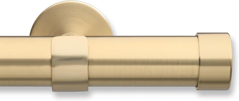 Photo 1 of Cambria® Designer Series - Premium 12 foot Custom Curtain Rod - 1-1/8 inch Large Diameter - Non-Adjustable for a Seamless Look - Premium Designer Brackets and End Caps - Brushed Gold Finish
