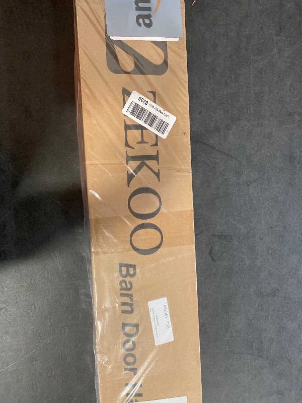 Photo 1 of ZEKOO 6.6FT Single Track Bypass Sliding Barn Door Hardware Kit for Double Doors, Bypass Barn Door Track Kit, Low Ceiling, Smoothly Quietly, Easy to Install
