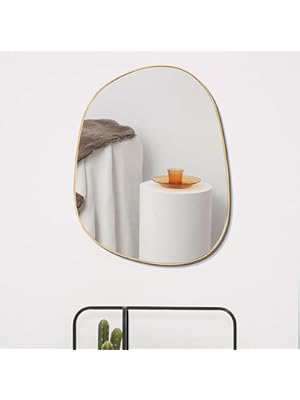 Photo 1 of Asymmetrical Mirror for Wall Decor 21"*27", Modern Gold Framed Wall Mirror for Living Room Bathroom Bedroom Entryway ELE-STOU-0065Gold
