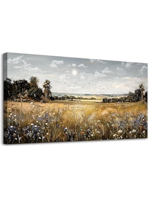 Photo 1 of KELIYUAN Canvas Wall Art For Living Room Farmhouse Wall Decor For Bedroom Office Decorations Field Scenery Wall Painting Countryside Wall Pictures Artwork Modern Ready To Hang Home Decor 20"X40"
