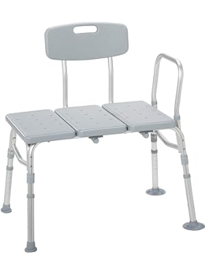 Photo 1 of Drive Medical 12011KD-1 Tub Transfer Bench For Bathtub, Height Adjustable Shower Bench with Backrest, Shower Seat Shower Chair Bath Chair for Elderly, Seniors, Arm Support for Transfer, 400 Weight Cap
