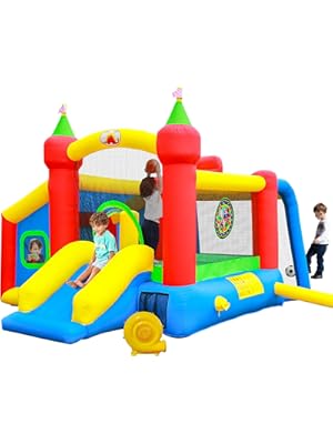 Photo 1 of Inflatable Bounce House,Jumping Castle Slide with Blower,Kids Bouncer with Ball Pit
