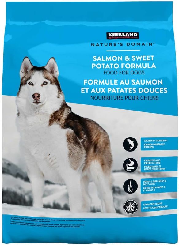 Photo 1 of Kirkland Signature Nature's Domain Grain-Free All Life Stages Salmon Meal & Sweet Potato Formula for Dogs, 35 LB