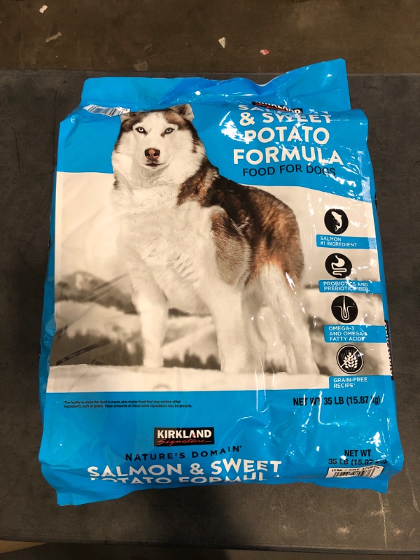 Photo 1 of Kirkland Signature Nature's Domain Grain-Free All Life Stages Salmon Meal & Sweet Potato Formula for Dogs, 35 LB