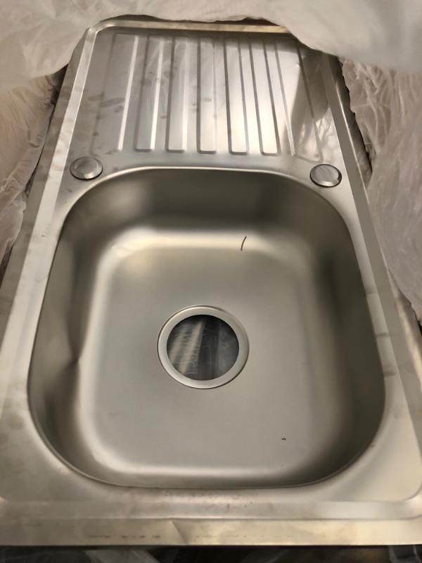Photo 1 of Outdoor Utility Sink,Free Standing Stainless Steel Laundry Tub, Single Bowl Portable Washing Hand Basin Station,with Cleaning Table&Storage Shelves for Garage, Restaurant, Kitchen,Camping, Backyard