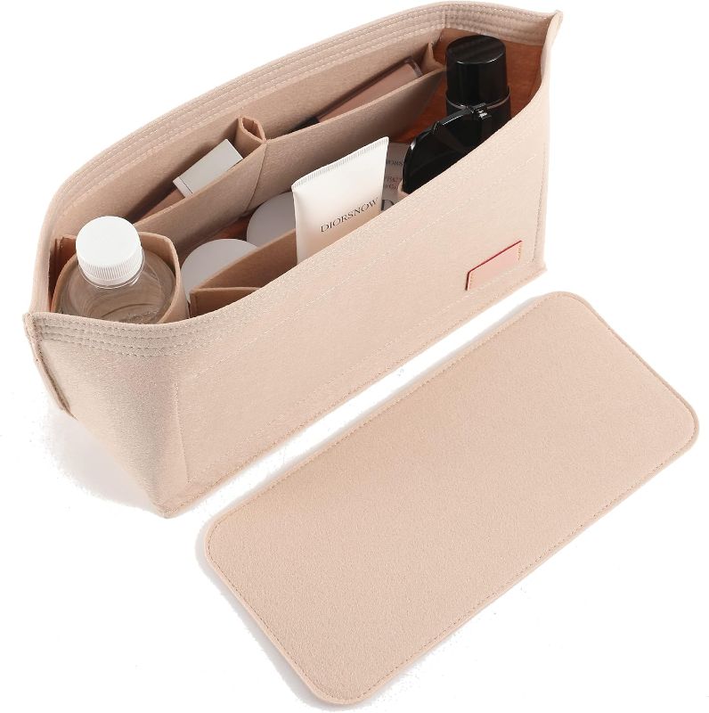 Photo 1 of Doxo Purse Organizer Insert Handbag Tote Felt Bag Fit L Neverfull GM & Base Shaper 2pc Set(X-Large,Beige-Combination)
