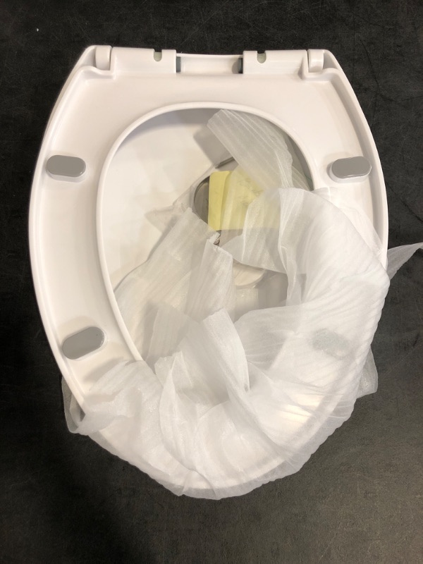Photo 1 of Premium Elongated Toilet Seat with Cover Quiet Close, Two-Click to Quick Release, Easy Installation Never Loosen Hinge, Slow Close Toilet Seat and Cover, Easy Cleaning-White Color (Elongated)