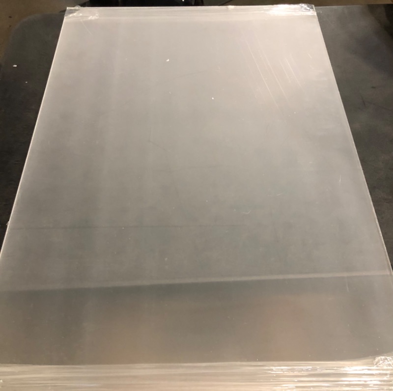 Photo 1 of 1 Pieces 24 x 36” Clear Acrylic Sheet Plexiglass - 1/4” (6mm) Thick, Use for Craft Projects, Signs, DIY Projects and More; Cut with Saw or Hand Tools, No Laser Cut