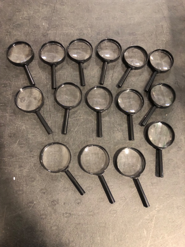 Photo 1 of 15 Pack Handheld Magnifier Plastic Magnifying Glass for Reading Jewelry Home Office Desk Accessories with Storage Bag