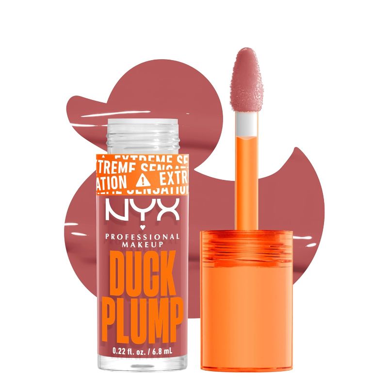 Photo 1 of NYX PROFESSIONAL MAKEUP Duck Plump High Pigment Lip Gloss, Lip Plumper Gloss with Spicy Ginger - Nude Swings