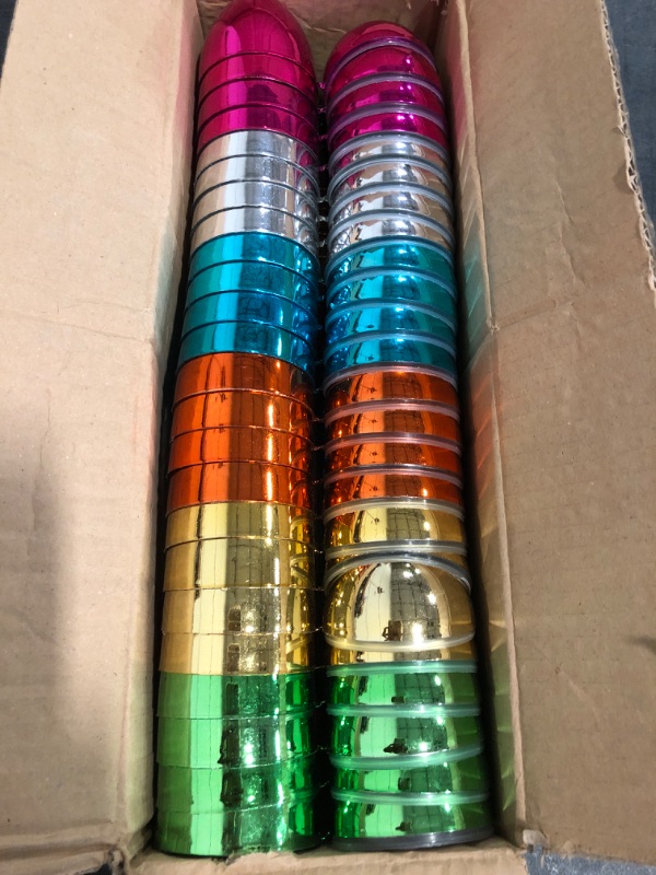 Photo 1 of TURNMEON 48 Pcs 3.1” Golden Easter Eggs Bulk Metallic Colorful Fillable Plastic Easter Eggs Empty for Egg Hunt Game Easter Basket Stuffers Party Favor Treats Fillers Class Prize Supplies