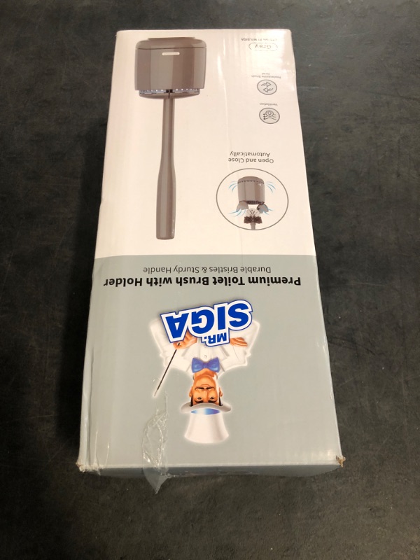 Photo 1 of MR.SIGA Toilet Bowl Brush and Holder, Premium Quality, with Solid Handle and Durable Bristles for Bathroom Cleaning, Gray, 1 Pack