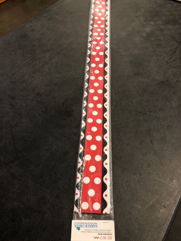 Photo 1 of Barker Creek Double-Sided Border, Just Dotty, for Bulletin Boards, Reception Areas, Halls, Break Rooms, Office, School, Home Learning Decor, 3” x 35’ (980)