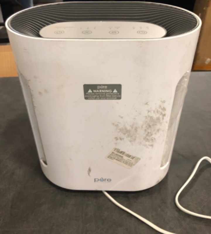 Photo 1 of Pure Enrichment PureZone Air Purifier for Bedroom & Living Room, 4-Stage Filtration & UV-C Light, H13 HEPA Filter Helps Remove Bacteria, Pet Hair Dander, Allergens, Germs, Smoke, Dust (White)