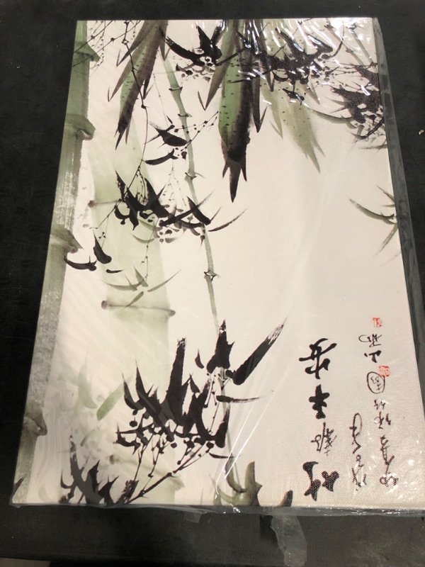 Photo 1 of TutuBeer Bamboo Painting Bamboo Picture for Home Decor Chinese Painting of Forest Nature Picture Print on Canvas Forest Wall Art for Wall Decor Ready to Hang 16x32inchx3