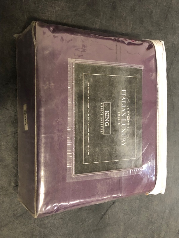Photo 1 of 4 Piece Sheet Set 100% Egyptian Cotton Bed Sheets 1000 Thread Count Luxury Hotel Quality Sheet Set Italian Finish Premium Sheets Long Staple Fits Up to 18 Inch Deep Pocket (Queen, Plum)
