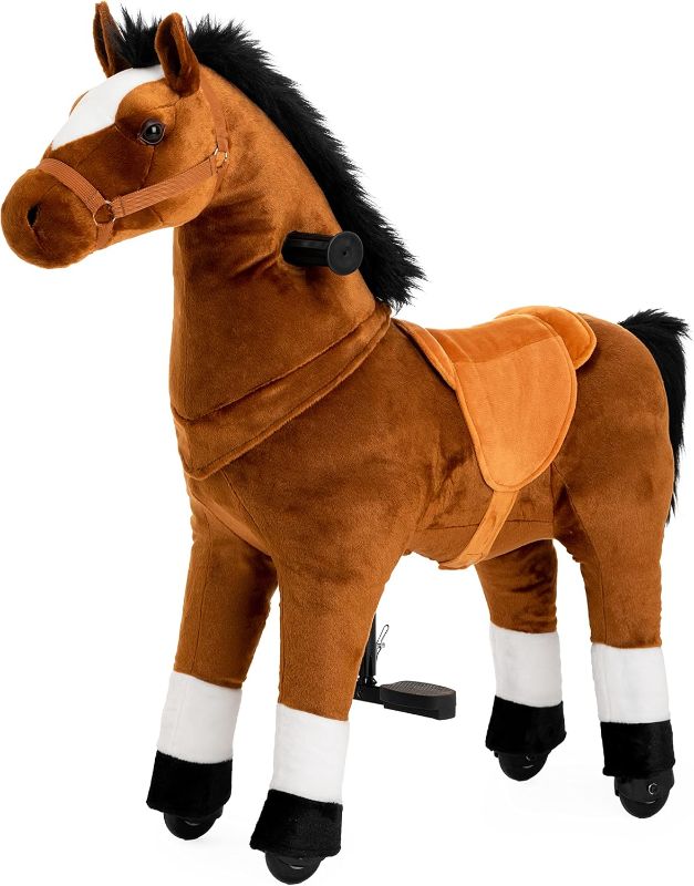 Photo 1 of *Different animal than picture** Ride on Horse Toys, Kids Riding Horse Toys Ride on Toys for 4-9 Years Old, Premium Plush Animals Toys Walking Horse with Wheels, TIGAR
