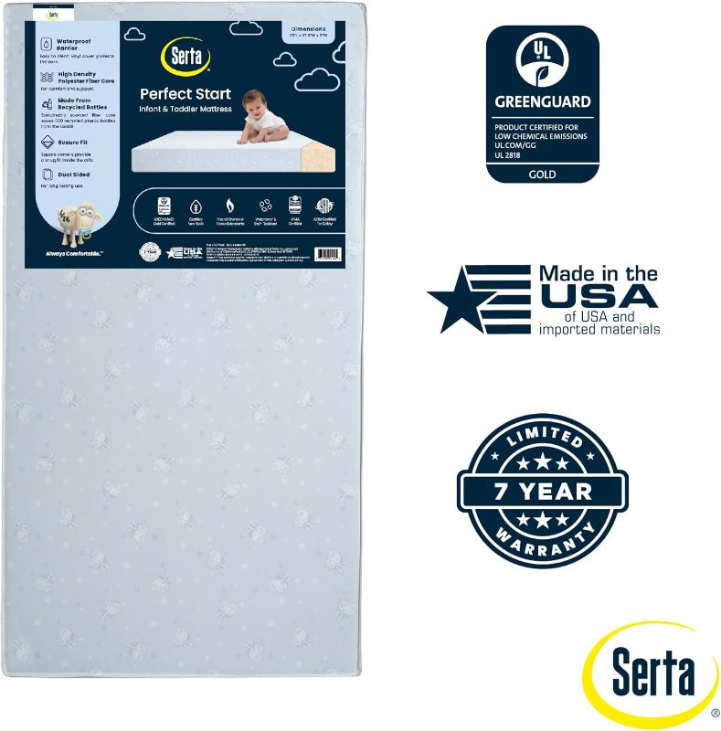 Photo 1 of Serta Perfect Start Dual Sided Baby Crib Mattress & Toddler Mattress - Waterproof
