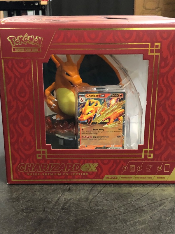 Photo 1 of *Missing the 10 Booster Cards** Pokémon TCG: Charizard ex Super-Premium Collection (3 Foil Promo Cards, 1 Card-Display Figure & 10 Booster Packs)