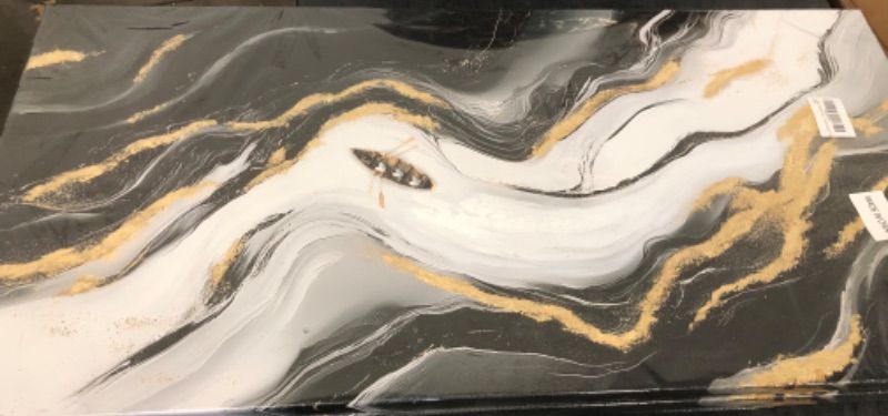 Photo 1 of Canvas Wall Art Decor White NAture River, 24*48 in