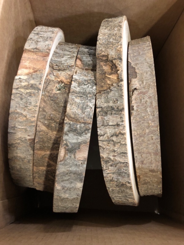 Photo 1 of Large Unfinished Wood Slices, 5 Pcs 7-8 Inch Wooden Discs for Centerpieces, Crafts, Rustic Wood Slabs & Circles for Tables Wedding Party Christmas Decor