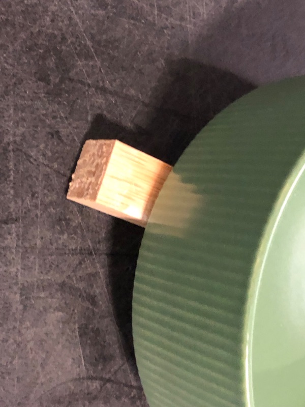 Photo 1 of Minor Damage to Holder** Ceramic Pet Bowls for Dog and Cat, No Spill Dog Food and Water Bowl Set with Anti-Slip Wooden Stand, Riased Puppy Feeding Dishes Suitable for Small, Medium and Large Cats Dogs, Green