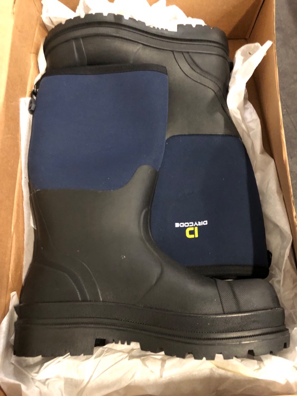 Photo 1 of Size 11 Men's Rubber Boots with Steel Shank, Warm Waterproof Insulated Reliable Outdoor Rain Boots, 5mm Neoprene Anti-slip All Season Dry Work Hunting Mud Boots, High Traction