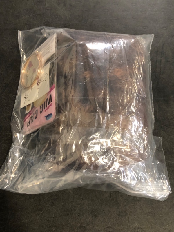 Photo 1 of Afro Wig 14Inch 70s Mixed Brown Afro Kinky Curly Wig Bouncy Huge Fluffy Puff Wigs Synthetic Hair for Cosplay Daily and Party (Mixed Brown)