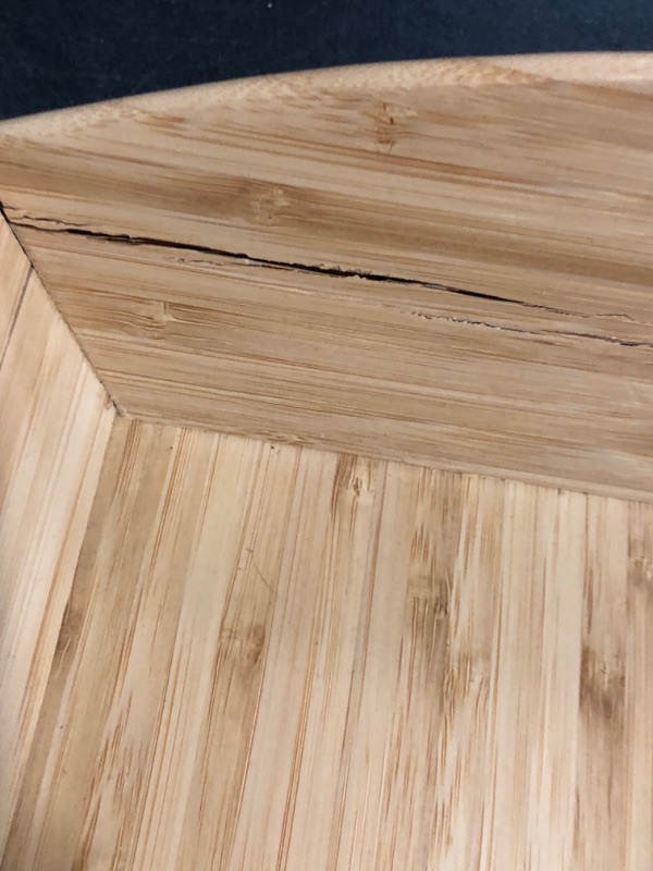 Photo 1 of Totally Bamboo Butler's Serving Tray with Handles, Decorative Tray for Ottoman or Coffee Table, 23" x 15"