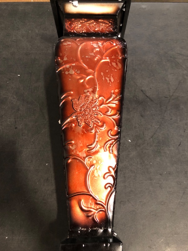 Photo 1 of Hosley Metal Decorative Tall Red Embossed Vase Striking 21 Inch Centerpiece for Elegant Home Decor Floral Arrangements