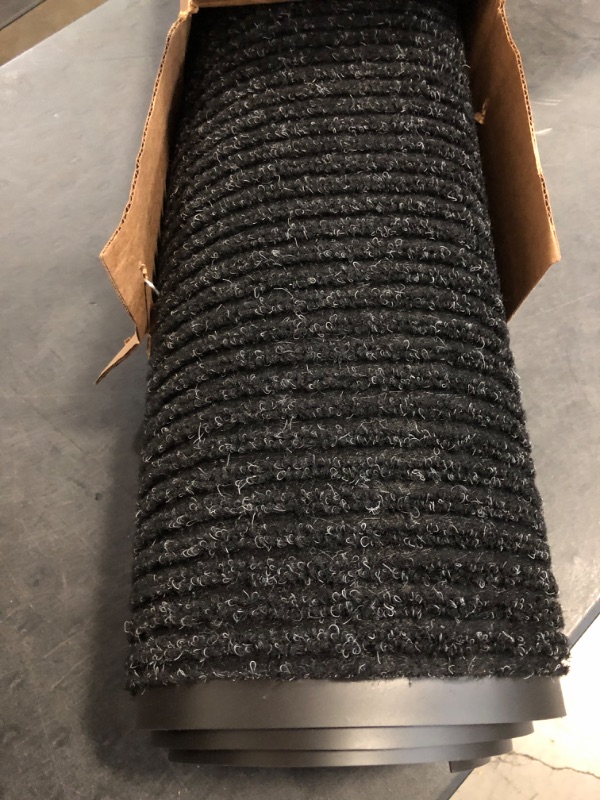 Photo 1 of Notrax 109 Brush Step Carpeted Indoor/Outdoor Entrance Mat for Home or Office, 3' X 6', Absorbent Slip Resistant Heavy Duty Entry Mat, Charcoal, 109S0036CH