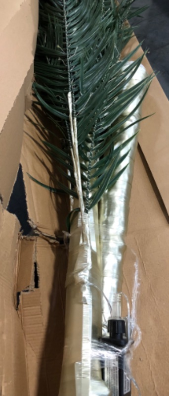 Photo 1 of 7FT Lighted Artificial Palm Tree with Three Trunks and 260 LED Lights - Ideal for Outdoor/Indoor Use, Perfect for Tiki Bars, Patios, Homes, Offices, Beaches, Yards Pool, and Cruise Party