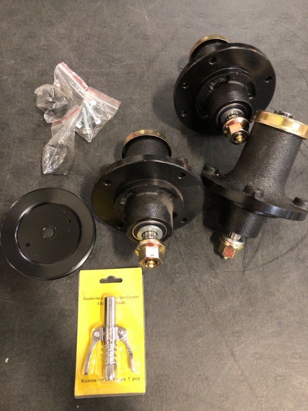 Photo 1 of 3 Pack Pre-Greased 539131898 Spindle Assembly with 532173434 Spindle Pulley for Husqvarna GT48DXLS, LGT48DXL, TS248G, TS348, TS348D, TS348XD, YT48DXLS, GT 48 DXLS, TS 248 G, TS 348 D Tractors