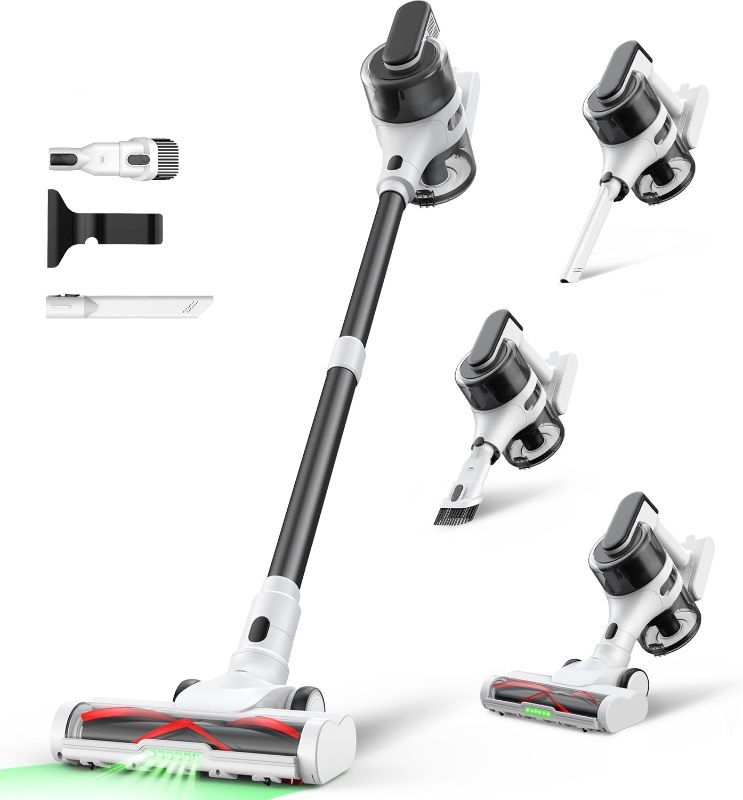 Photo 1 of Cordless Stick Rechargeable Vacuum Cleaner, Lightweight, 55min Runtime, 9 in 1 Powerful Suction, Self Standing, Anti Tangle LED Headlight, Ideal for Carpets, Hardwood Floors, Pet Hair, and Home
