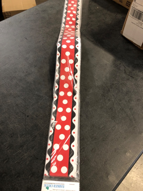 Photo 1 of Barker Creek Double-Sided Border, Just Dotty, for Bulletin Boards, Reception Areas, Halls, Break Rooms, Office, School, Home Learning Decor, 3” x 35’ (980)